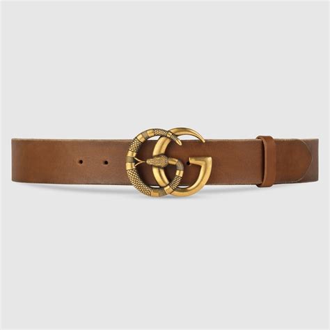 Gucci Ceinture en cuir à boucle Double G avec serpent